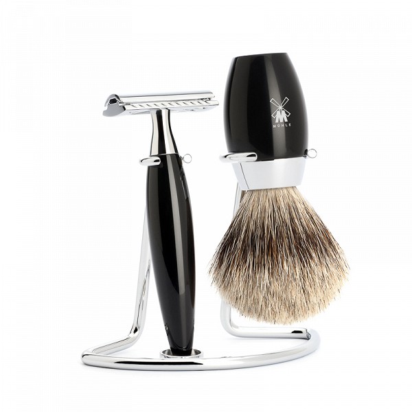 Muehle Бритвенный набор из черной смолы 3 предмета Т-образный станок S 281 K 876 SR