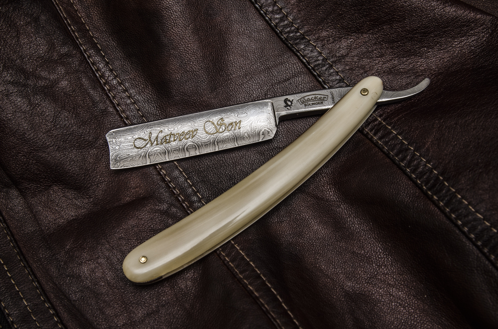 Дамасская сталь Опасная бритва Wacker 6/8” 7789 