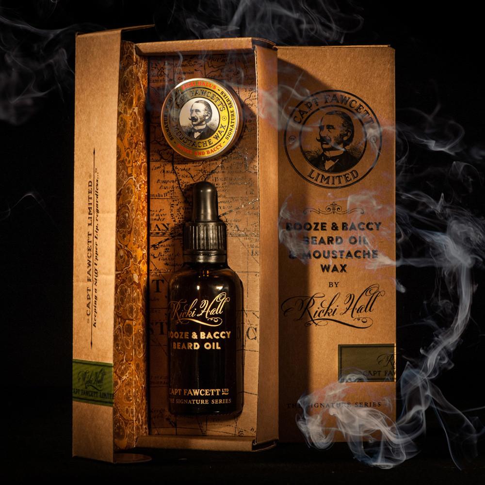 Набор CAPTAIN FAWCETT Ricki Hall Booze & Baccy Beard Oil & Moustache Wax Gift Set CF6668