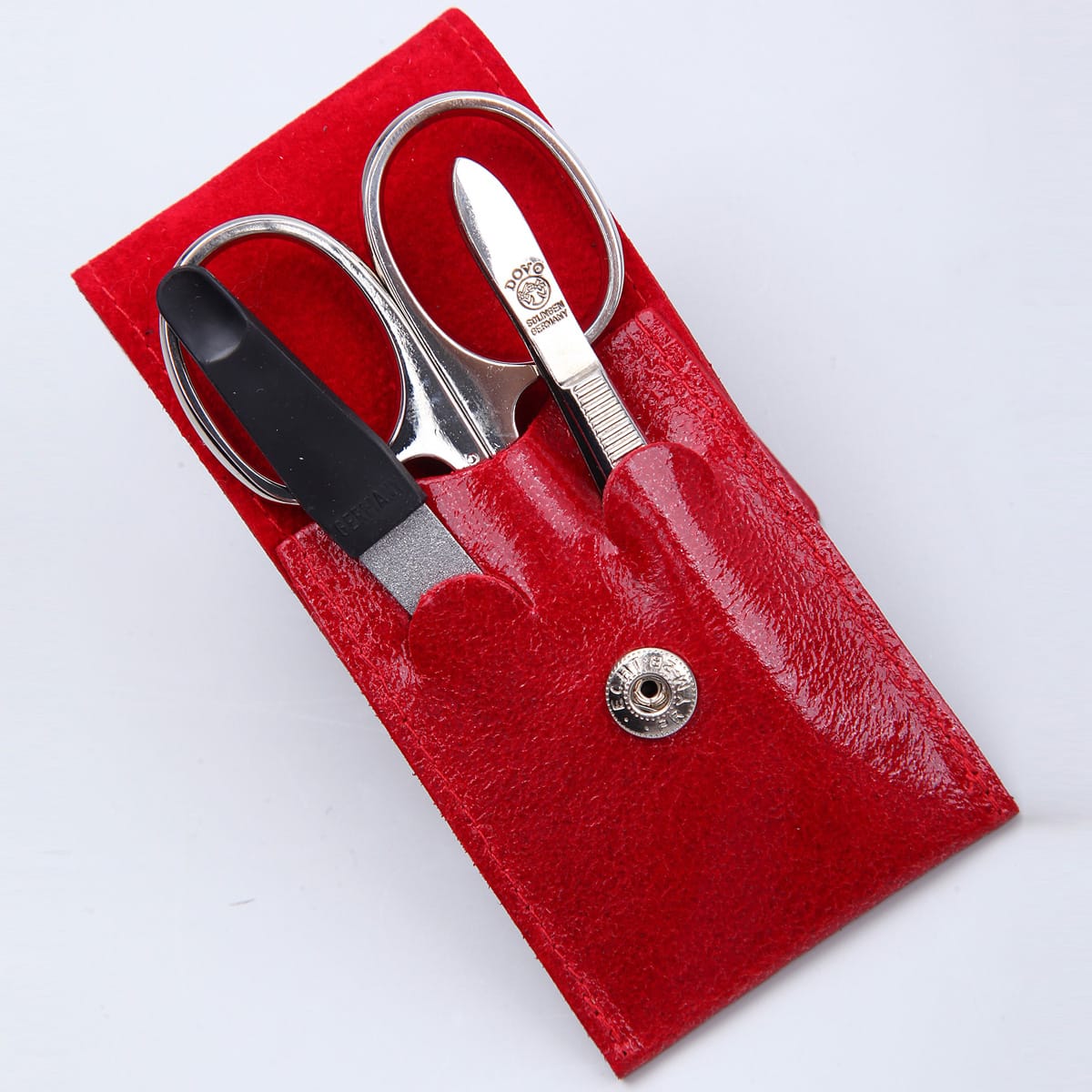 Маникюрный набор Dovo, 3 предмета, красный 1019 031