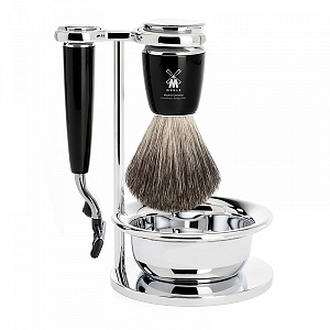 Muehle Бритвенный набор из черной смолы 4 предмета станок Mach 3 S 81 M 226 SM3