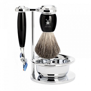 Muehle Бритвенный набор из черной смолы, 4 предмета, станок Fusion S 81 M 336 SF