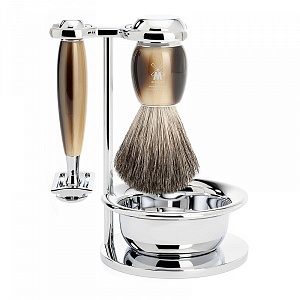 Muehle Бритвенный набор, смола, цвет рога, 4 предмета, Т-образный станок S 81 M 332 SSR