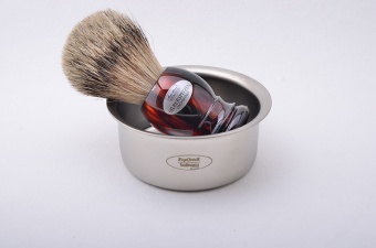 Серебристая чаша для бритья сатинированная 1415