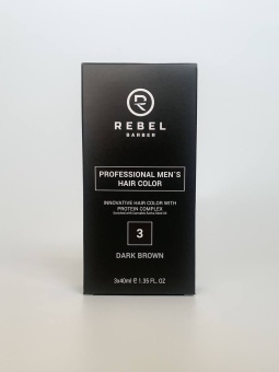 Профессиональная мужская краска для волос REBEL BARBER Dark Brown 3 RB051 
