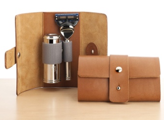 Дорожный бритвенный набор, чехол из кожи, станок Fusion RT 1 F