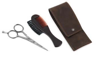 Набор для ухода за бородой Dovo в кожаном чехле 1028 056