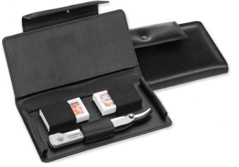 Набор Шаветт со сменными лезвиями в кожаном футляре 134 603 